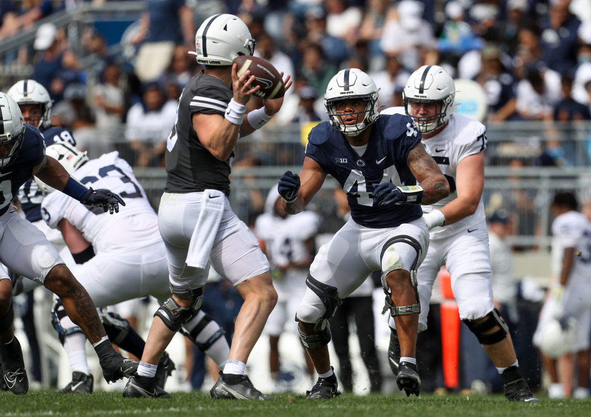 Penn State defensive end Chop Robinson (44) is among Pro Football Focus' top players to watch for the 2023 season.